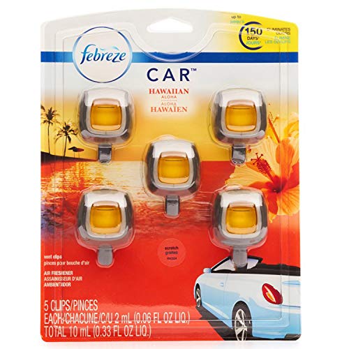 Febreze Car Air Freshener, Set Of 5 Clips, Hawaiian Aloha - Up To 150 Days #TOP26