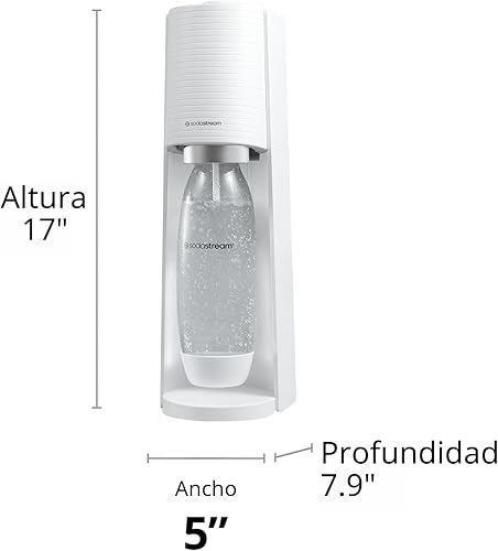 Miniatura 5 de SodaStream Terra - Máquina de agua con gas (blanco) con CO2, botella DWS y gota Bubly