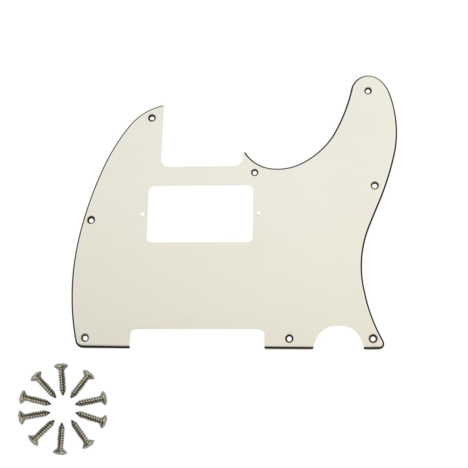 8-Hole HH Tele Pickguard for Fender Telecaster, Ivory 3Ply