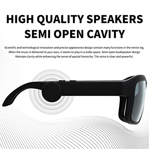 Smart Glasses, Bluetooth Polarized Sunglasses, UV Protection, Voice Control And Open Ear Style Smart Glasses, Listen Music And Calls, Bluetooth 5.0, Audio Glasses, IPX5 Water-proof, Unisex - Image 6