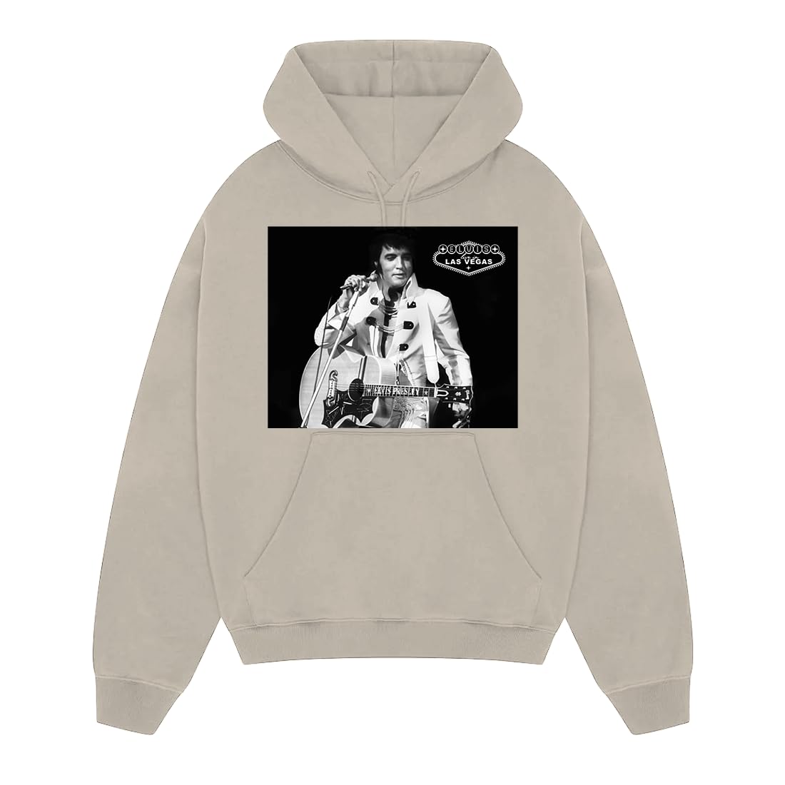 Elvis Presley Unisex Off-White Sony Official Merch Las Vegas Hoodie, Xxl