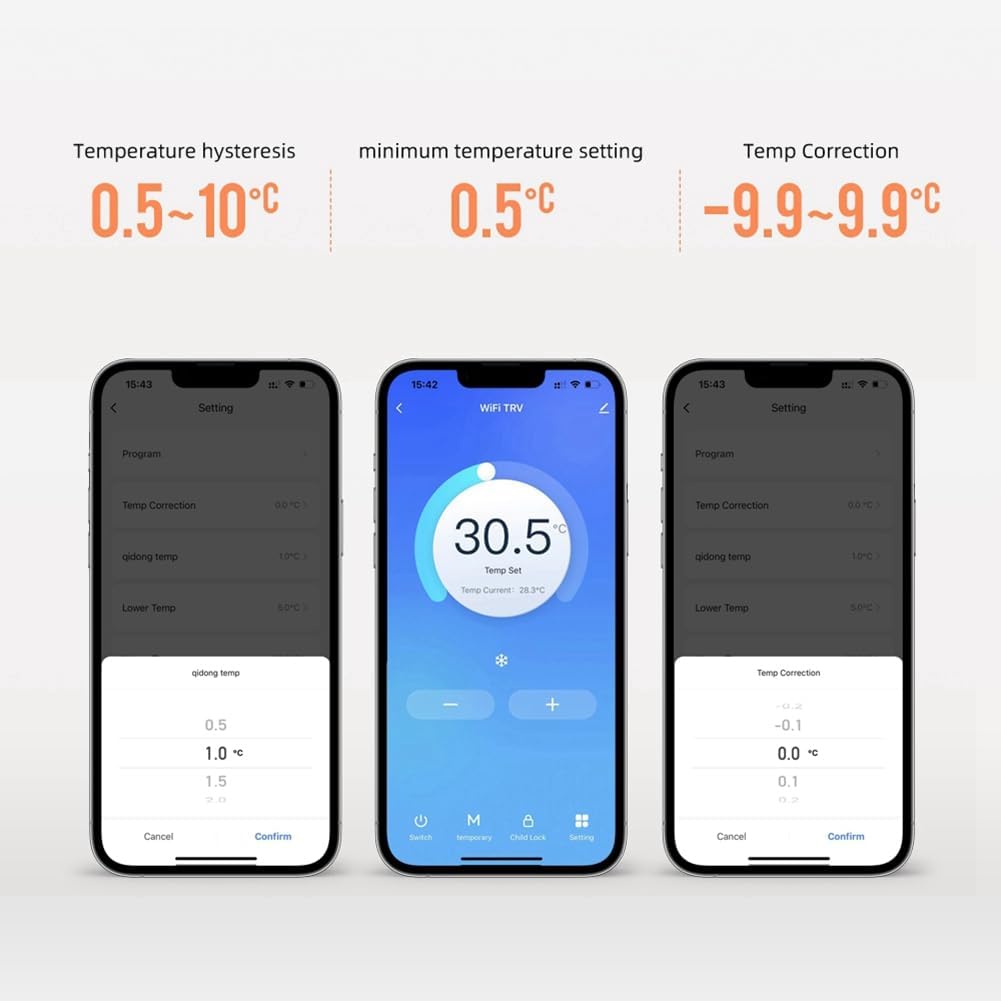 Atoeyal Tuya WiFi スマート サーモスタット、TRV サーモスタティック ラジエーター バルブ アクチュエーター温度