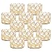 VINCIGANT Pack of 12 Gold Crystal Tea Light Candle Holders for Wedding Home Table Centerpiece Decor Decoration Gifts Boxed (Candle Excluded)