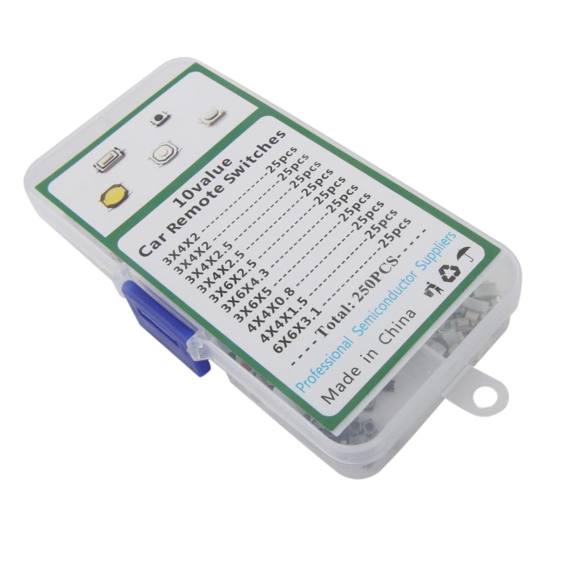 Microinterruptores de llave de coche de 10 tipos con caja de 250 piezas 7