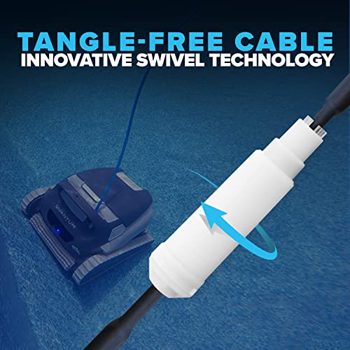 Dolphin Quantum Automatic Robotic Pool Cleaner With Extra-Large Filter Basket And Intense Waterline Scrubbing Power, Ideal For In-Ground Swimming Pools Up To 50 Feet #TOP3