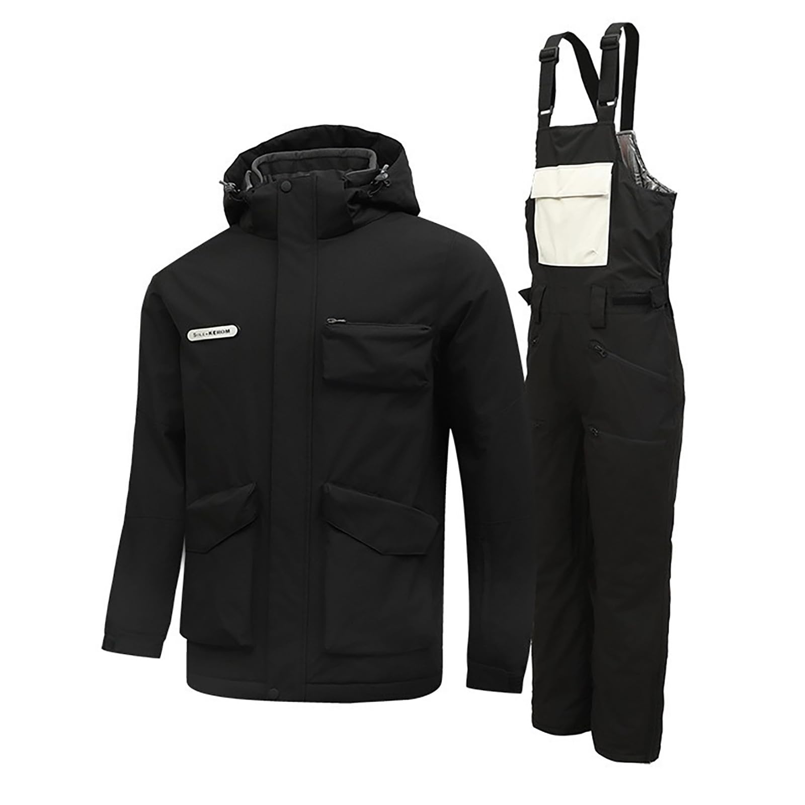Generisch Combinaison de ski pour homme - 2 pièces - Combinaison thermique de luxe - Imperméable - Coupe-vent - Veste de ski et pantalon de neige - Manteau de neige chaud - Pour snowboard - Unisexe