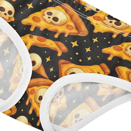 Toddler Underwear Floral 2t Cotton Girl Panties Cute Animal Briefs Kids Undies Cartoon Pizza Slices Skulls Black4