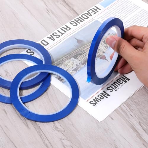 Image of 4 Rolls Fine Line Tape, Multi-Size Vinyl Fineline Pinstripe Tapes, 2 Roll 1 /4 in x 36 yd and 2 Roll 1 /8 in x 36 yd Fineline Masking Tapes, Flexible Pinstripe Tape for DIY Car Auto Paint Art, Blue