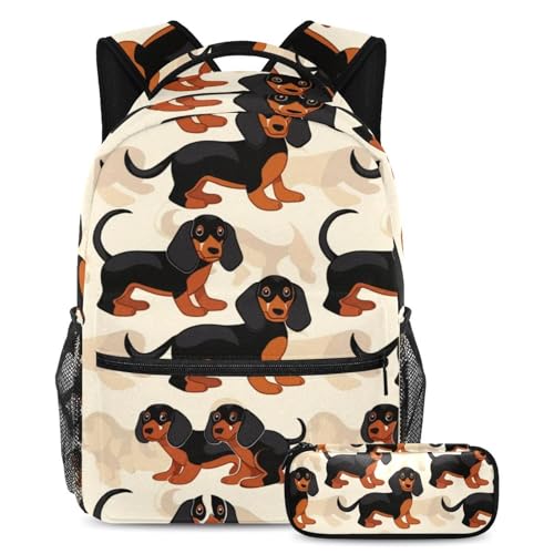 Sac à dos école teckel pour voyages et cours étudiants et ados