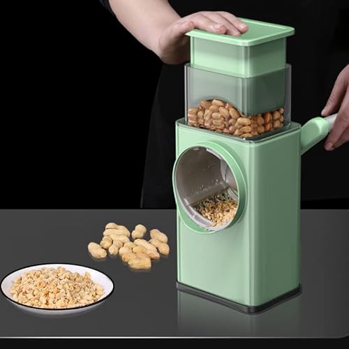 Poshwa Vegetable Grater Veggie Cutter Salad Slicer Veg Shredder Hand Operated Rotating Fruit Carrot Cabbage Potato Slicer Multipurpose Mandoline Make Julienne Strips For French Fries Thin Slice Green #TOP4
