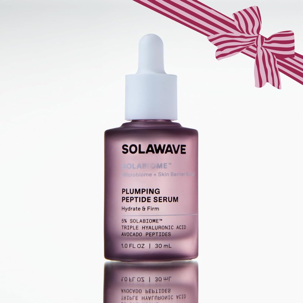 Solawave Plumping Peptide Lifting Serum with Triple Hyaluronic Acid, Probiotics, Avocado Vegan Peptides for Collagen and Radiant Complexion - Anti-Aging Preventative for All Skin Types (1 FL OZ)