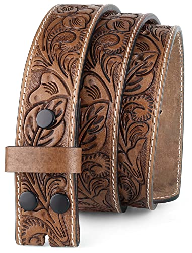 Image of F&L CLASSIC Western Belt without buckle for men - Full Grain Leather Cowboy Belts for jeans - One Piece Leather strap belt