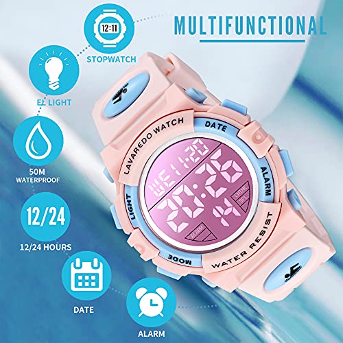 Image of Kids Watch,Boys Watch for 3-15 Year Old Boys,Digital Sport Outdoor Multifunctional Chronograph LED 50 M Waterproof Alarm Calendar Analog Watch for Children with Silicone Band,Kids Gift