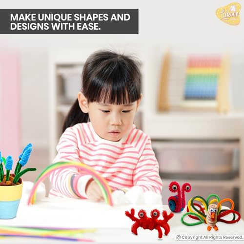 Image of Lakeer Pipe Cleaners 100 Pcs 10 Colors Chenille Stems for DIY Crafts Decorations Creative School Projects (6 mm x 12 Inch, Assorted Bright Colors)