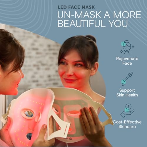 Image of LifePro Red Light Therapy Mask -Revitaglow Infrared Red Light Therapy For Face - 52 Triple Chip LED Mask with 3 Modes - Daily Skin Wellness and Comfort