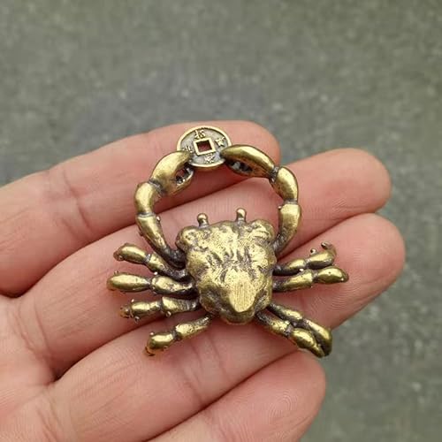 Miniatura 3 de FAVOMOTO Adornos de latón figura de cangrejo retro escultura animal mariposas decorativas para modelos de coche pared figura de cangrejo peso