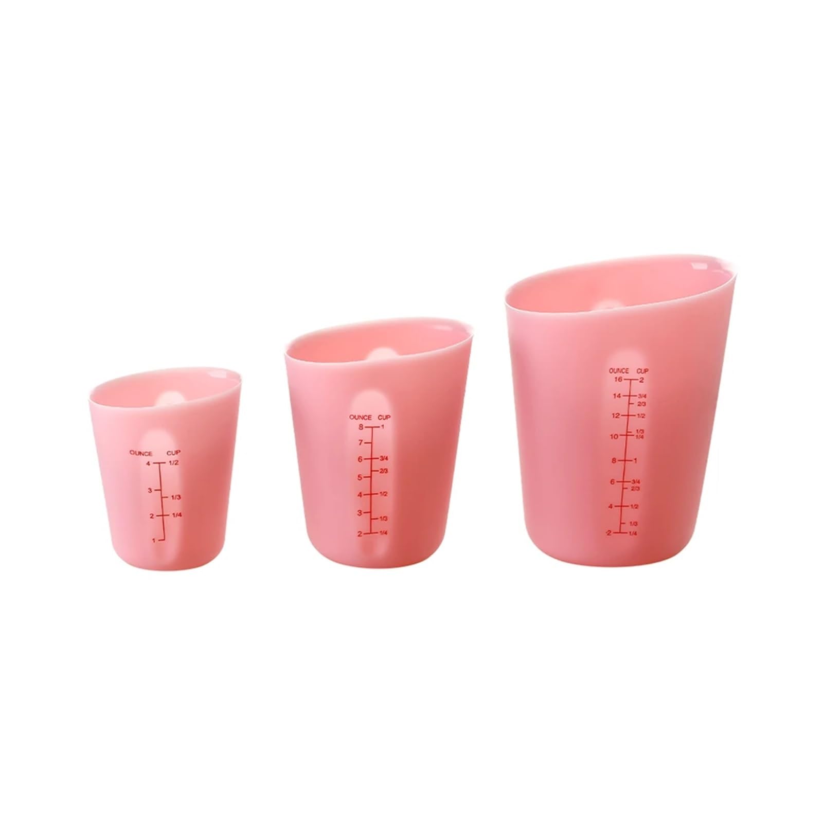 Taza Medidora 1/3 piezas 125/250/500 ml taza medidora de silicona con escala transparente suave resistente al calor herramienta for hornear Jarra Medidora Cocina(Color 2)