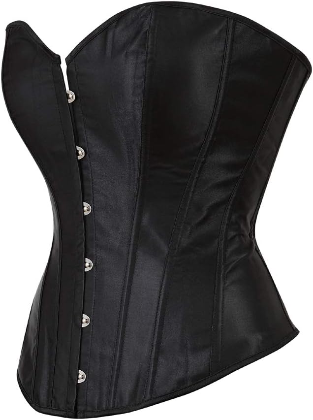 Grebrafan Satin Corset Pirate Skirt with Blouse Steampunk Corsets Bustiers Costume
