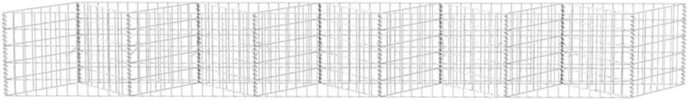 Festnight Outdoor Garden Gabion Basket Planter Raised Vegetable Bed,Steel Garden Decoration, Galvanized Steel 129.9" x 11.8" x 19.7"