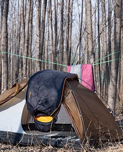 Iclimb 2 Heavy Duty Compact Folding Chair And 2 Two-Layer 3M Thinsulate Insulation Sleeping Bag Bundle For Two Adults Outdoor Indoor Camping Patio Porch Backyard Lawn Garden Balcony Concert Bbq #TOP1