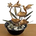 Bits and Pieces - Indoor Hummingbird Lily Fountain - Zen Tabletop Water Fountain