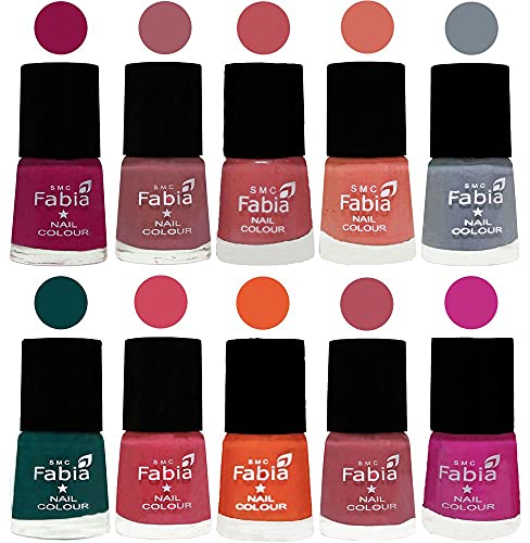 Image of ALL IN ONE (PACK OF 10), Long Lasting Glossy Nail Polish, 6 ml Each, All Vibrant Colours,01947