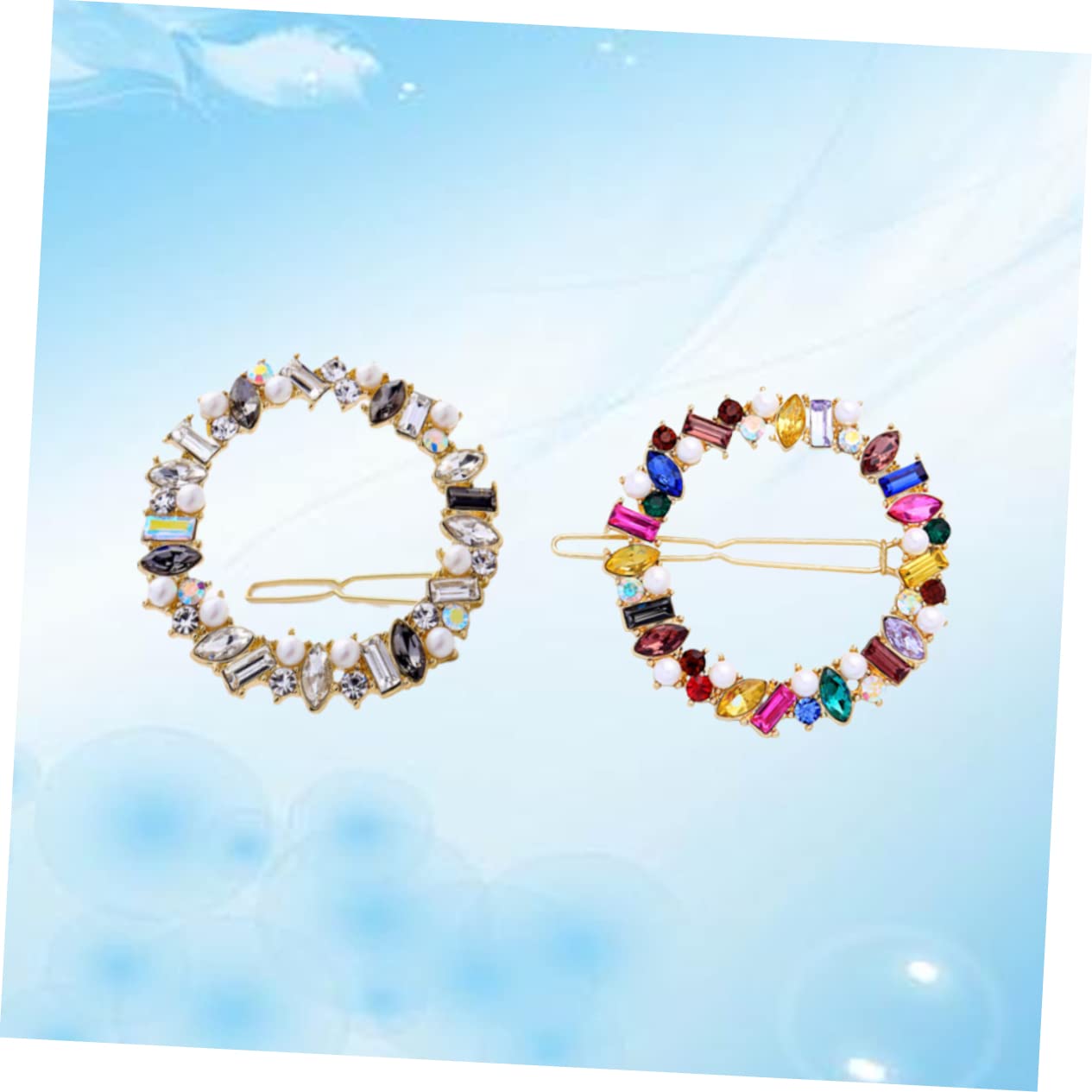 FRCOLOR 6piezas Pasadores De Pelo Geométricos Rhinestones Accesorios Coloridos Para Mujeres De Cabello Chic y Atractivas Para Ocasiones