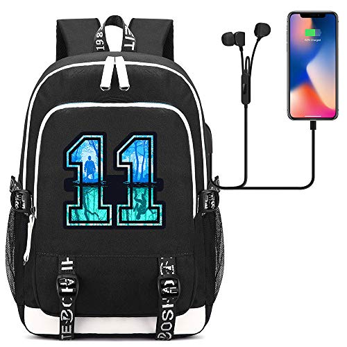 Stranger Things Mochila para niños Niñas 11 Bolsa Escolar Ocio Deportes Aventura Negro