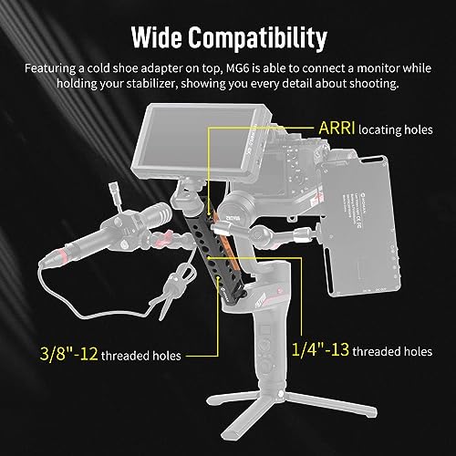 Image of Moman Gimbal Handle MG6 with Cold Shoe Comfortable Grip ARRI 1 /4 inch /3 /8 inch Threaded Hole for Gimbal Stabilizers Weebill for ZHIYUN WEEBILL S