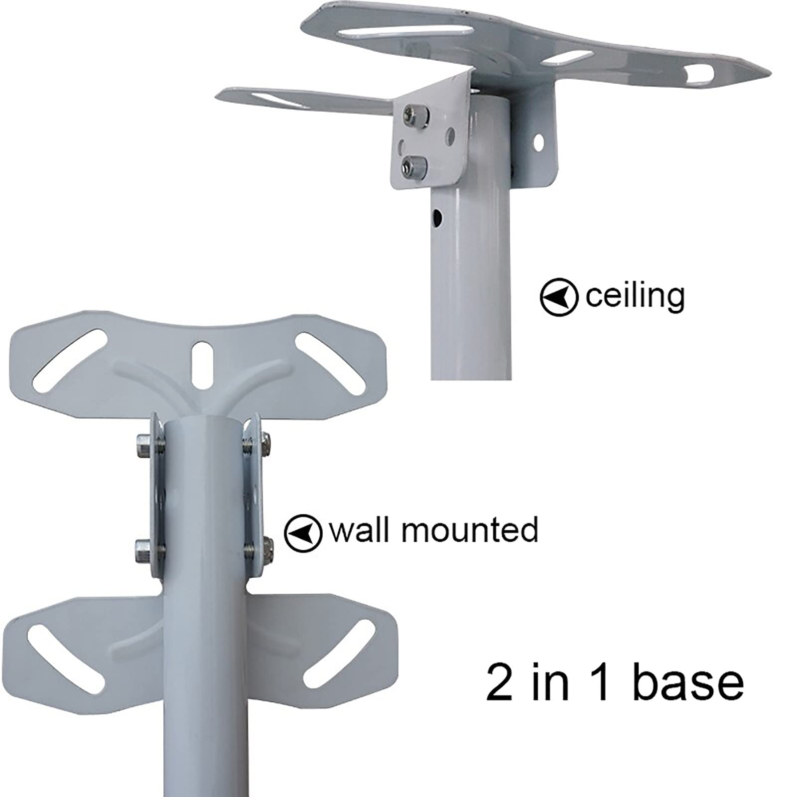 Soporte universal para TV de montaje en techo, soporta pantallas de hasta 50 kg, soporte telescópico giratorio inclinable para televisores de pantalla plana curvada LCD de 49 a 65 pulgadas (1,5 m)