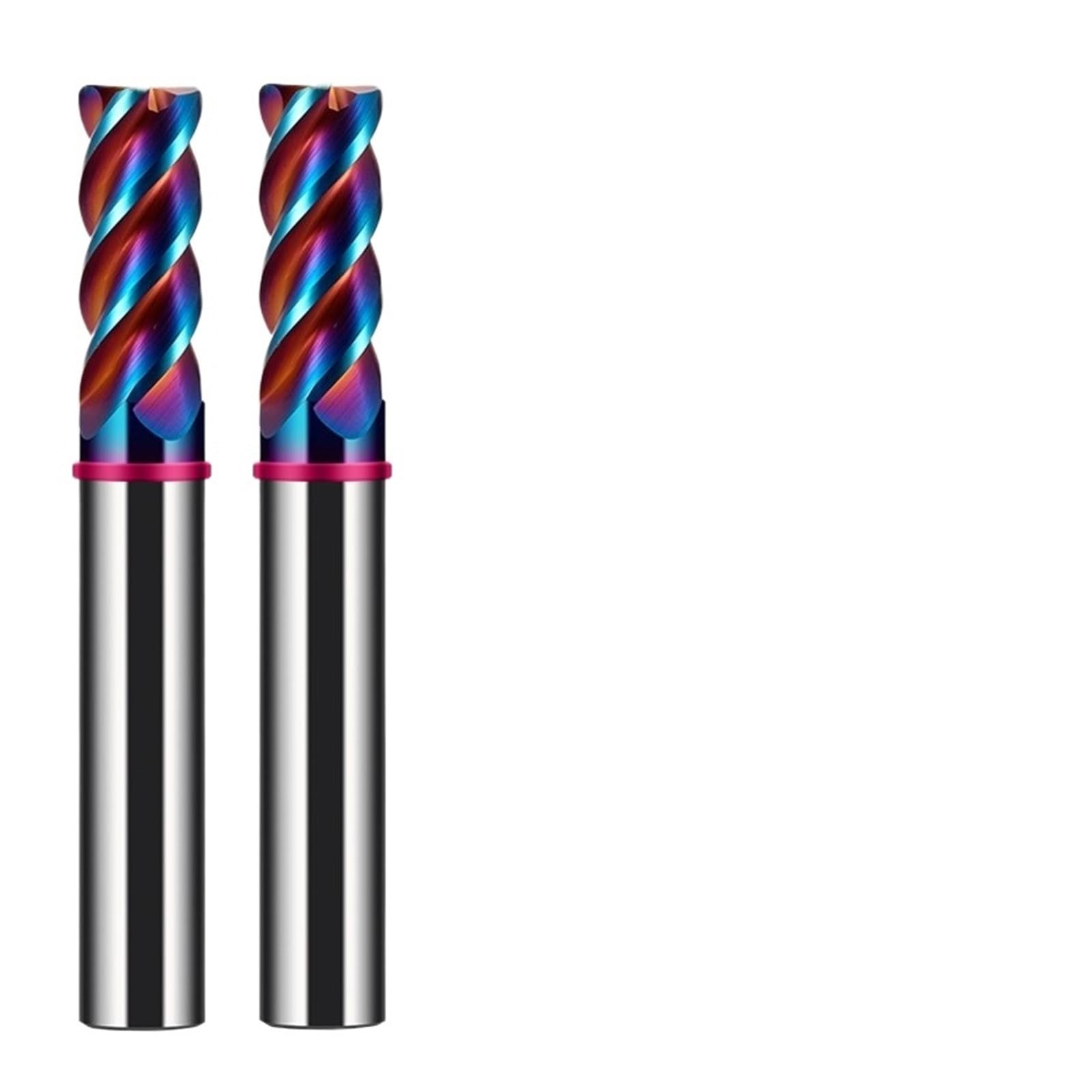 Frese a punta tonda in acciaio al carburo di tungsteno con rivestimento nano blu, anello di colore 4F, per meccanica CNC TGP-HRC70 (8R1.0x20Cx8Dx60L)