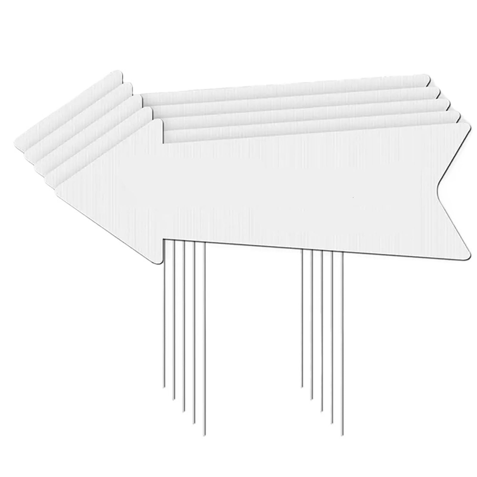 5/10pcs DIY Blank Yard Sign With Stakes Waterproof Double-Sided Wedding Direction Signs This Way Arrow Birthday Party(5pcs)