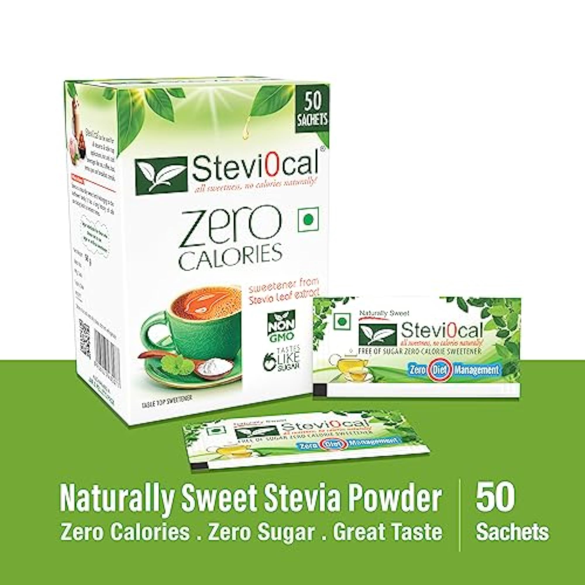 Stevi0cal Stevia Sweetener Powder Sachets, Natural Zero Calorie