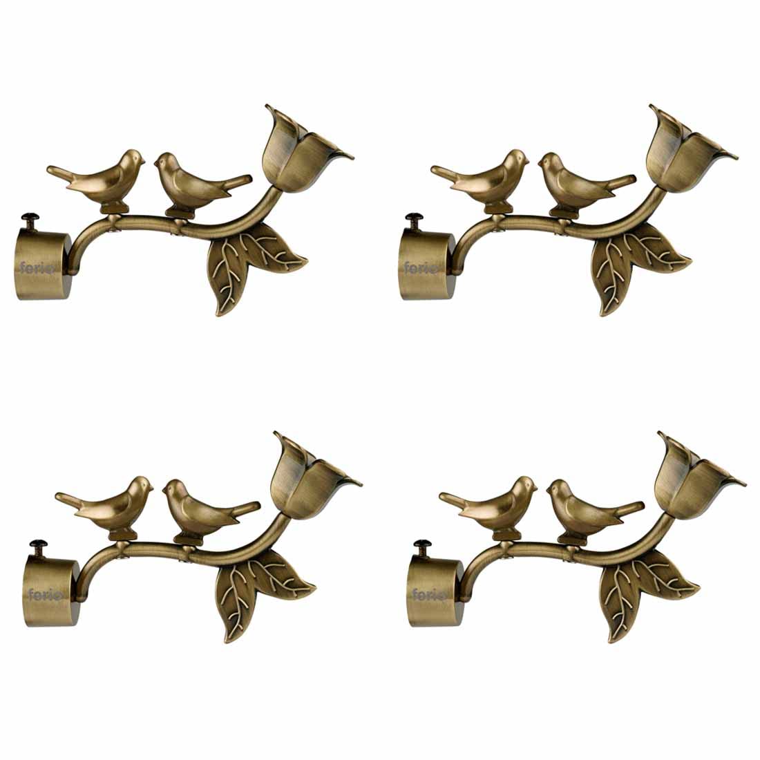 FERIO Zinc Curtain Finials for 1 Inch Rod Without Curtain Brackets and Holder Brass Antique ( Set of 4 Pic),Eyelet