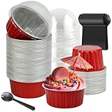 BAKINGPAK - 50 moldes de aluminio con tapas,