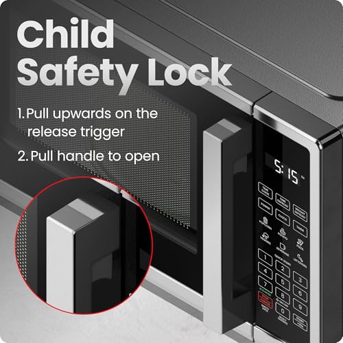 Chefman Countertop Microwave Oven 1.1 Cu. Ft. Digital Stainless Steel Microwave 1000 Watts with 6 Auto Menus, 10 Power Levels, Eco Mode, Memory, Mute Function, Child Safety Lock, Easy Clean - Image 5