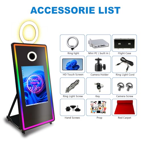 Ficha técnica VANYA Maquina de fotomatón de espejo pantalla táctil selfie de 43 pulgadas negro cabina de fotos de 32 pulgadas más cámara - Fernando Cortés Ficha técnica VANYA Maquina de fotomatón de espejo pantalla táctil selfie de 43 pulgadas negro cabina de fotos de 32 pulgadas más cámara - Fernando Cortés