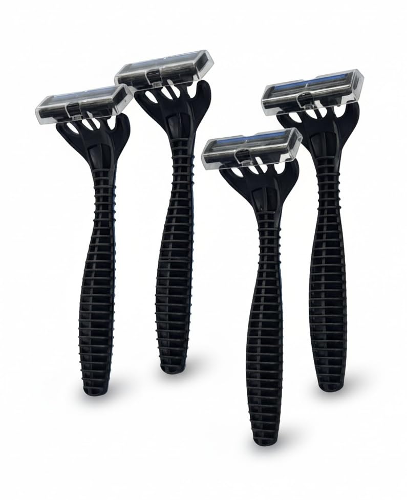 Image of WETELL 3-Blade Disposable Razors for Men, Stainless Steel Triple Blade Shavers, Ultra Smooth Comfortable Shave, 4 Count (WT201966)