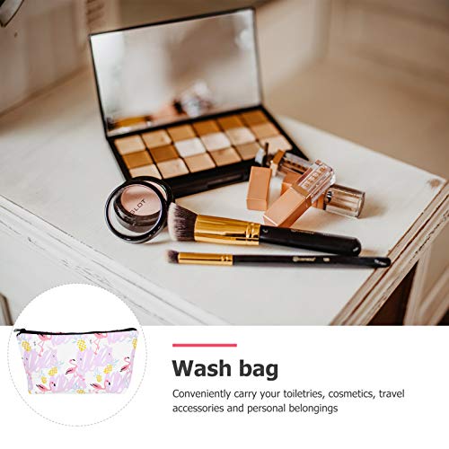 ABOOFAN Bolsa de Armazenamento de Cosméticos Padrão de Flamingo Organizador de Bolsa de Maquiagem Po