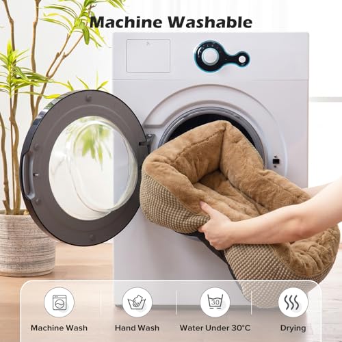 Image of INVENHO Dog Bed Medium Size, Orthopedic Warming Soft Calming Sleeping Durable with Anti-Slip Bottom