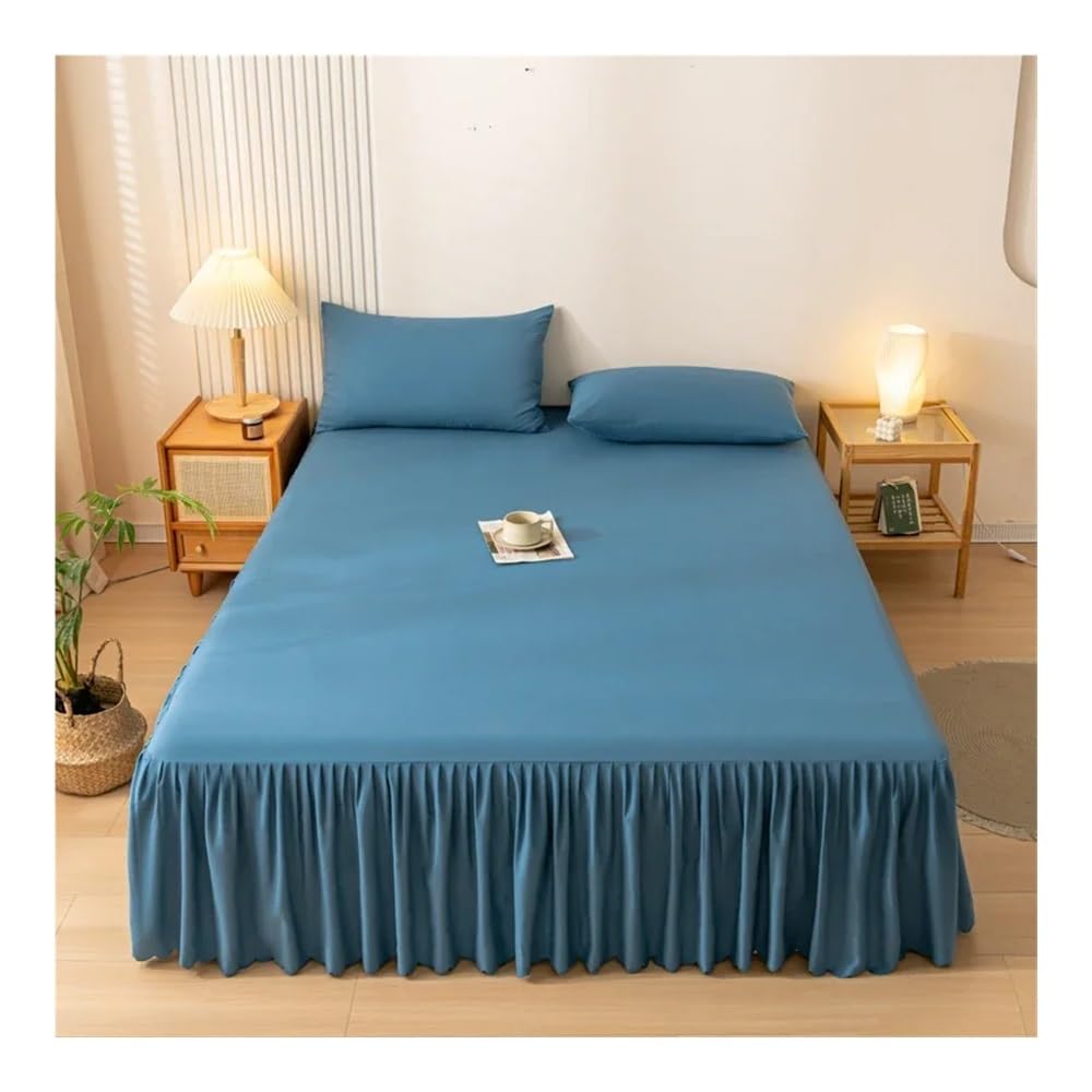 Fodera per rete in tinta unita a quattro angoli con fascia elastica spazzolata, per letto matrimoniale e letto matrimoniale (senza federa) (Niuzailan, 150 x 200 x 45 cm, 1 pezzo)