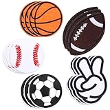 Yolev 15 Pieces Sports Ball Iron on Patches, Baseball Football Basketball Soccer Ball Embroidered Appliques Patch for Jacket Backpack Jeans Hats Clothes DIY Patches