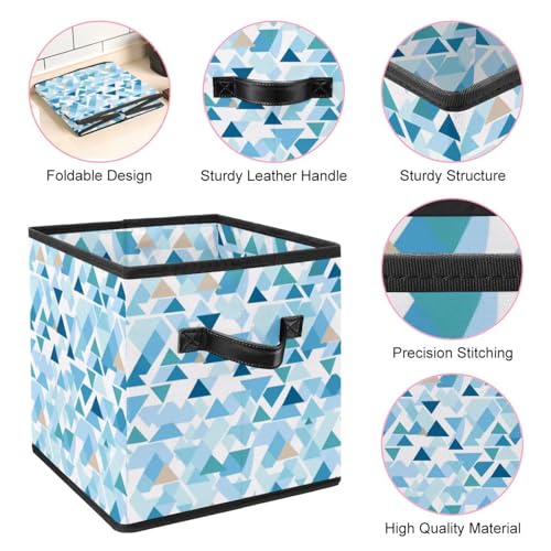 Boîte de rangement pliable à poignées cuir pour organisation facile