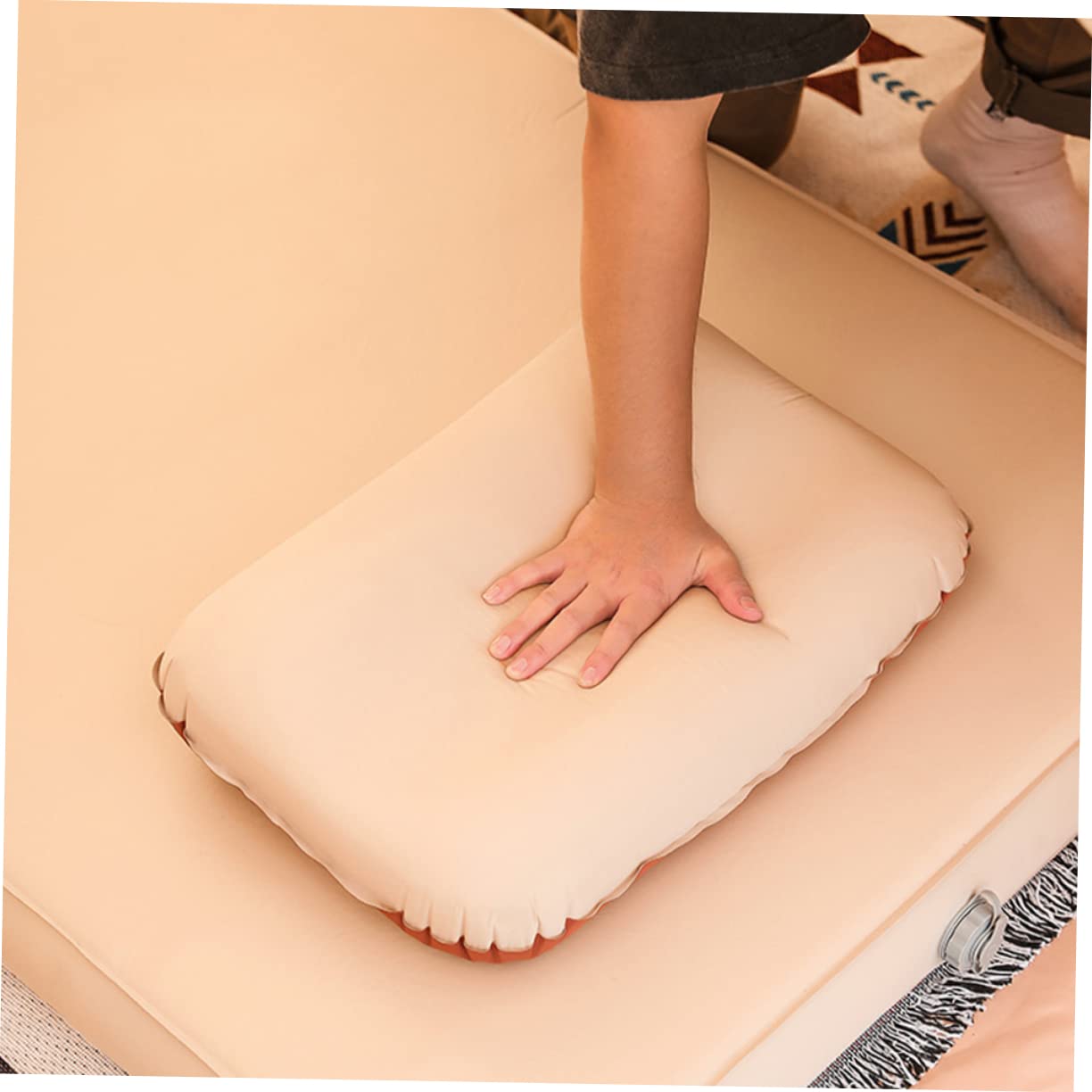 Hemobllo Réglable Facile Design, Ergonomique Hauteur, Gonfler Oreiller, Gonflable Mousse Voyage, pour Hôtel