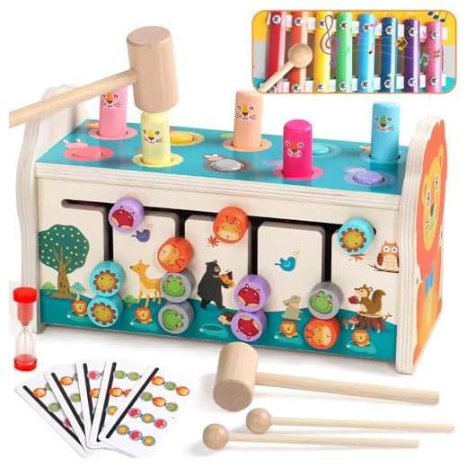 jerryvon Juguetes Niños 1 2 3 año Juguetes Montessori Juguetes de Madera Banco de Martillo Madera con Xilófono Laberinto 3 en 1 Educativos Juegos Navidad Halloween Regalos para Niños Niñas 1 2 3 Años