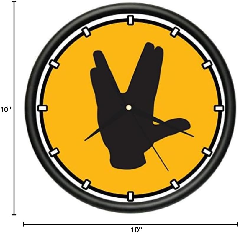 SignMission Salute ME Wall Clock Star Space sci fi Nerd Geek Trek Gift