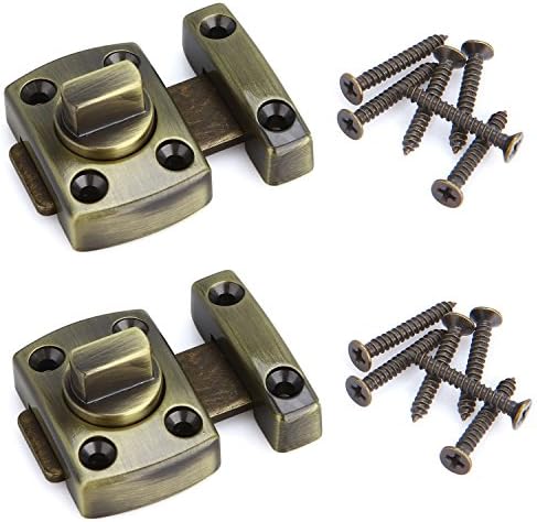 Anndason 2PCS Large Size Rotate Bolt Latch Gate Latches Door Latch Bolts Safety Door Lock