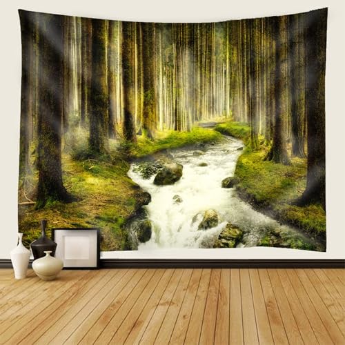 Tenture paysage forêt 150cm pour masquer un mur abîmé - 2