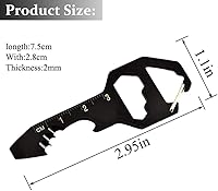 Vista 6 de 2PCS Keychain Bottle Opener Multi Tool, 100% Stainless Steel EDC Gadget, 6 Tools in 1