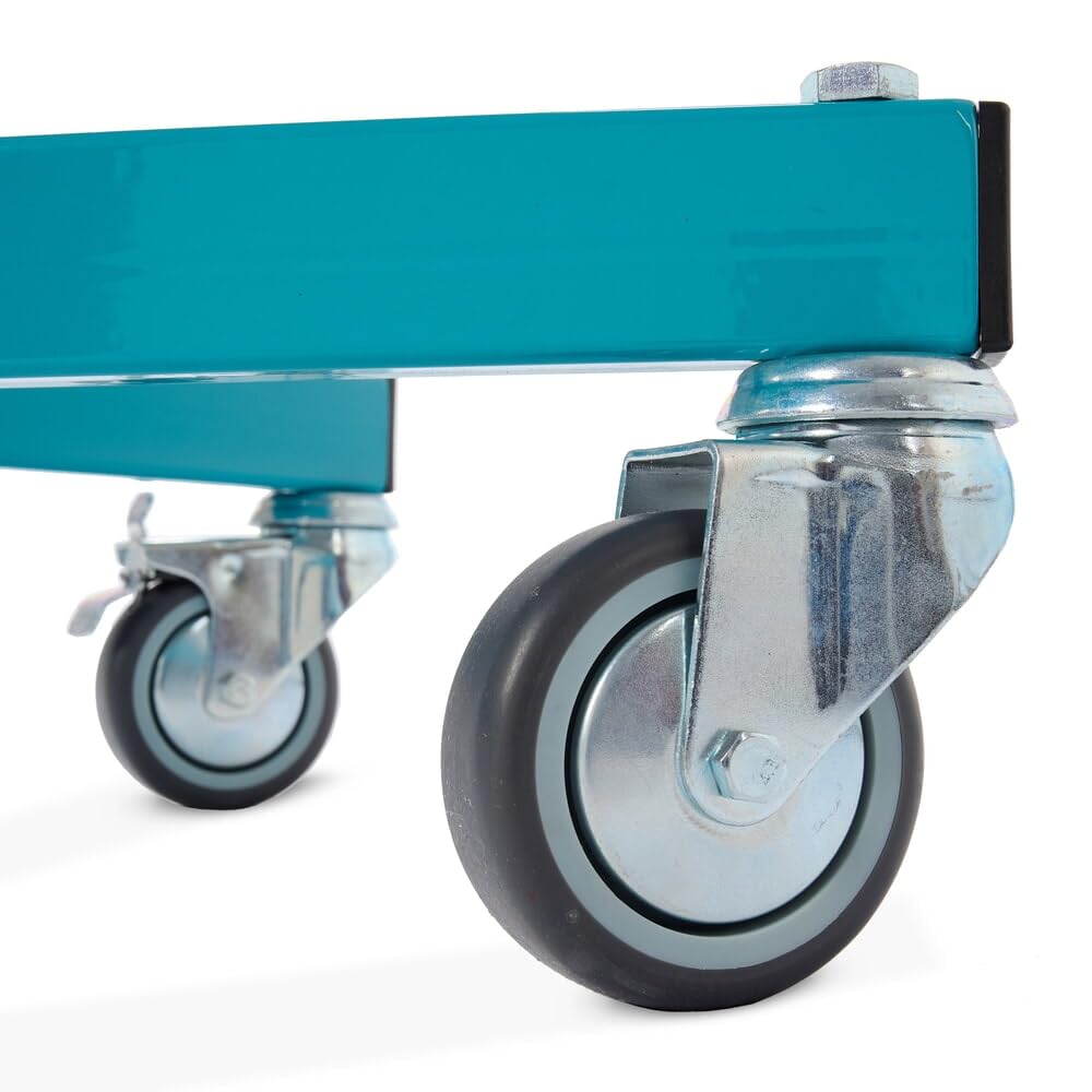 Ameise Materialständer | 150 kg Tragkraft | HxBxT 50,5-78 x 61 x 41 cm | höhenverstellbar | 4 Rollen aus TPE | allseitiger Rand | stabiles Stahlgestell | bodenschonend | vollständig montiert